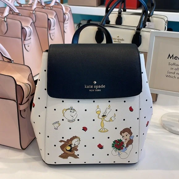 Disney X Kate Spade The Beauty Medium Flap Backpack 
Cream Multi 
NWT - Picture 13 of 16